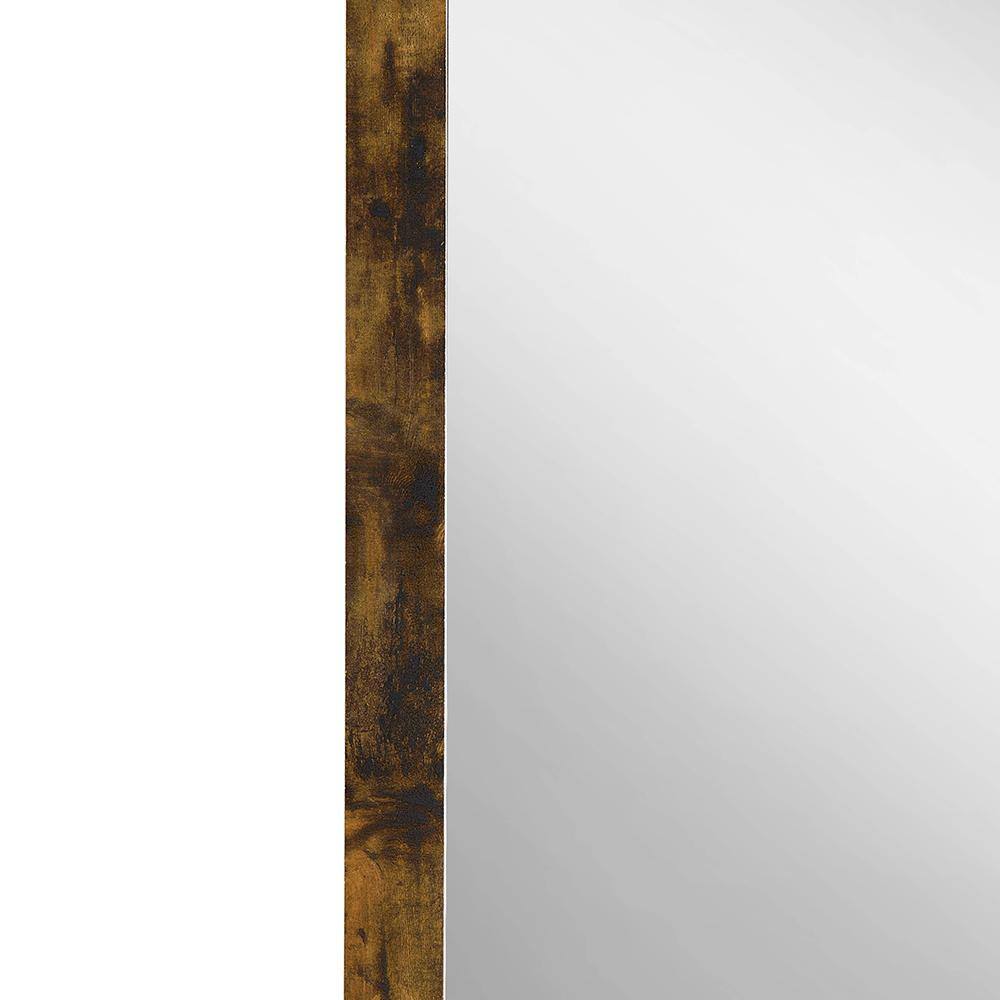 Rustic Oak Square Wooden Mirror with Industrial Charm