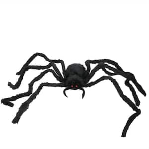 18 in. H x 48 in. W Black Spider with LED Flashing Eyes Halloween Decoration