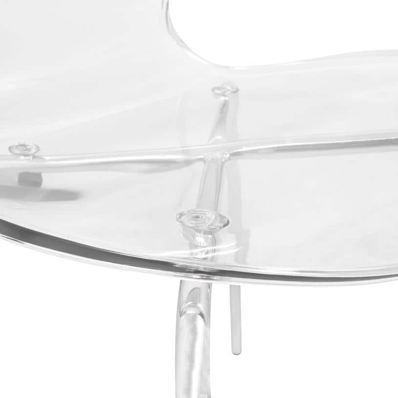 Elegant Oyster 20" Clear Acrylic Modern Minimalistic Side Chair