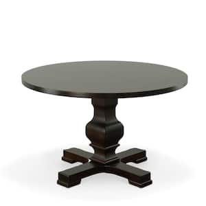 Carson 47 in. Espresso Round Pedestal Dining Table