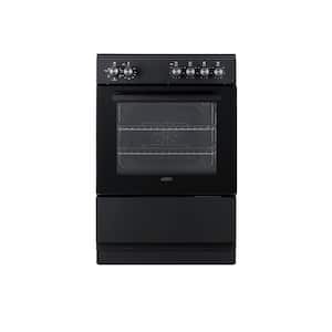24 in. 4 Element Slide-in Electric Range with Convection in Black
