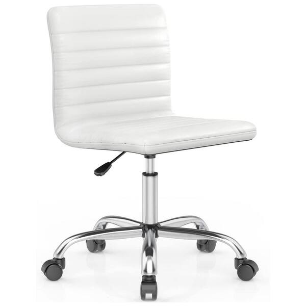 SMUGDESK Ergonomic Armless Swivel Desk Chair for Office & Home, White