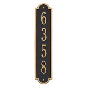 Richmond Standard Rectangular Black/Gold Wall 1-Line Vertical Address Plaque