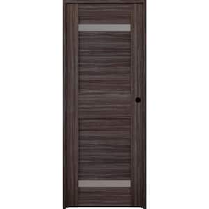 18 in. x 80 in. Left-Hand Frosted Glass 2-Lite Solid Core Imma Gray Oak Wood Composite Single Prehung Interior Door