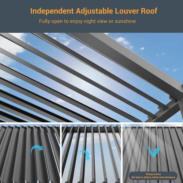 JOYESERY 10 ft. x 13 ft. Modern Aluminum Frame Pergola for Outdoor