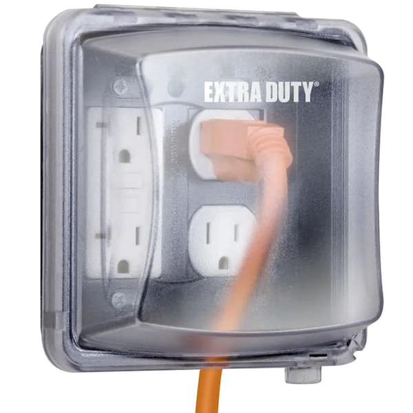 TAYMAC EXTRA DUTY PC Clear 2-Gang Weatherproof In-Use 2.75-in. Electrical Outlet Cover for Outdoor Outlet UFAST 55-in-1, 6-Pack