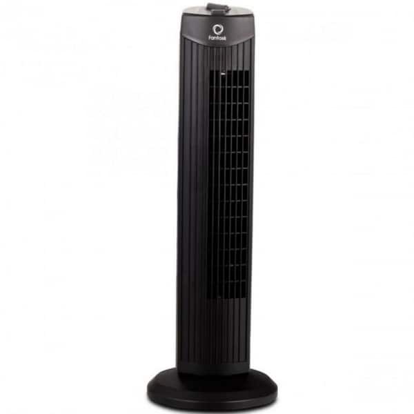 Aoibox 28 in. 3 fan speeds Tower Fan in Black with Sturdy Base and Dense Netted Air Outlet