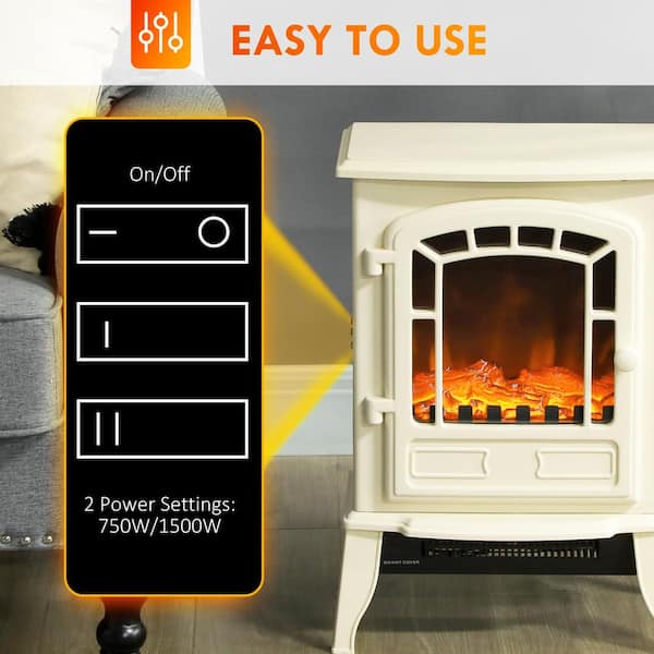 HOMCOM Freestanding Electric Fireplace Stove with