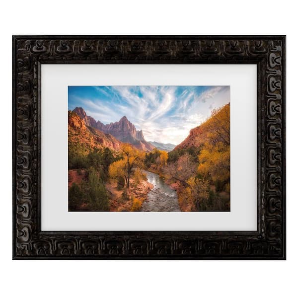 Trademark Fine Art Michael Zheng Watchman Sunset Matted Framed Photography Wall Art 14.5 in. x 17.5 in.