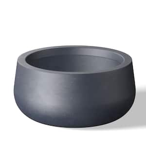 Lightweight 11.5 in. x 6 in. Granite Gray Extra Large Tall Round Concrete Plant Pot/Planter for Indoor and Outdoor