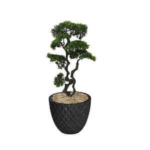 50.6 in. Artificial Bonsai Tree in Fiberstone Planter