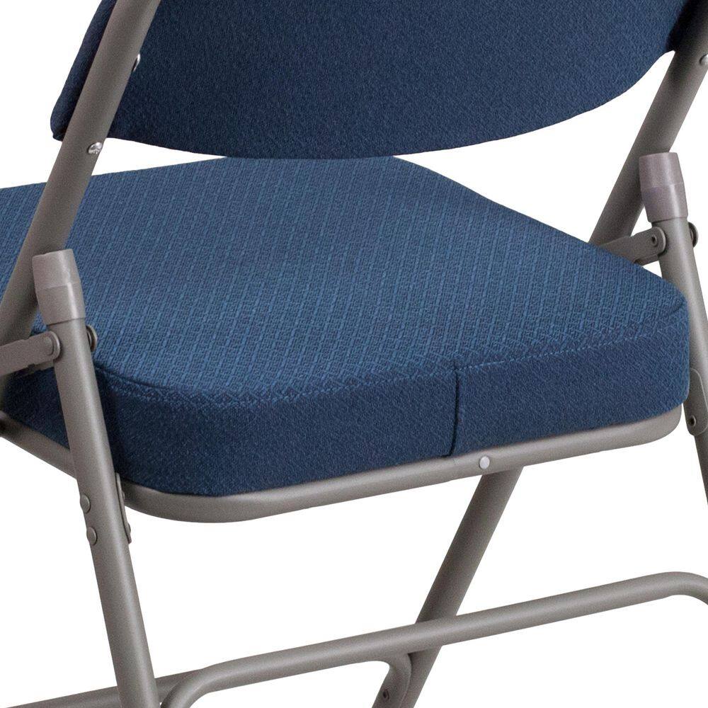 Navy Luxe Padded Metal Folding Chair for Events and Home Use