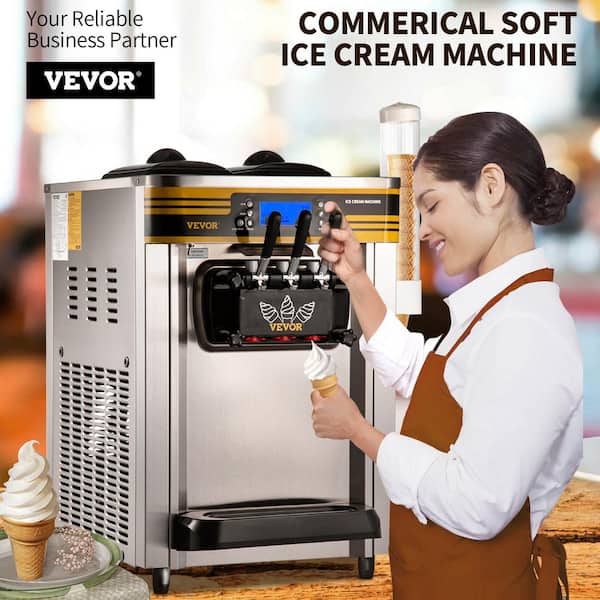 VEVOR Commercial Ice Cream 2350-Watt Countertop Serve Machine 22-30 l/H Yield Frozen Yogurt Maker x 6 l Hopper S2230LHR2110VOBEDV1 The Home Depot