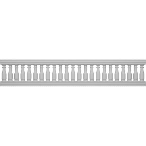 Ekena Millwork Fiberthane Hamilton Balustrade 156 in. L x 32 in. H Fiberglass Railing Kit