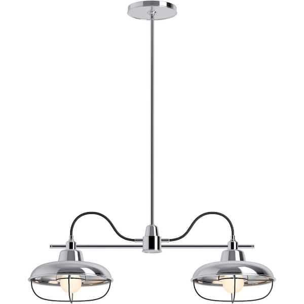 Kohler Modern Farm 2 Light Polished Chrome Chandelier 23660 Ch02 Cpl Kohler Modern Farm 2 Light Polished, 2 Light Polished Chrome Chandelier