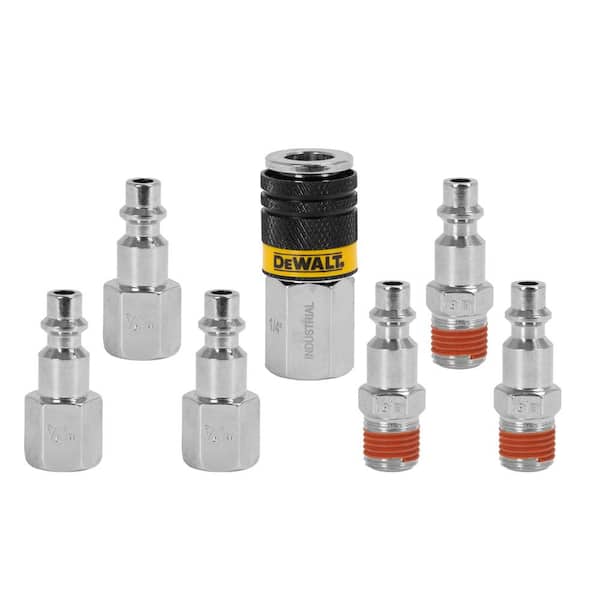 1/4 in. NPT Industrial Coupler and Plugs, Includes: 3-Male Plugs, 3-Female Plugs, and 1-Female Coupler