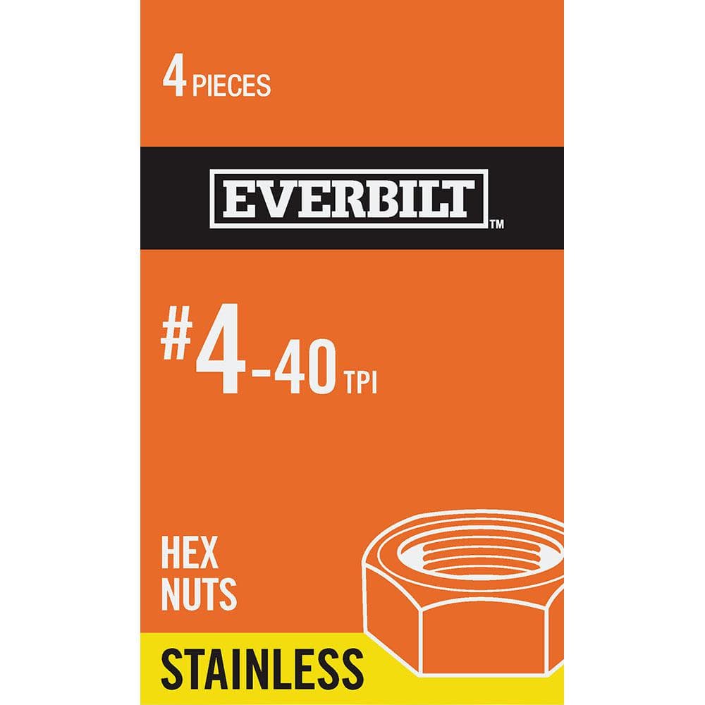 #4-40 Stainless Machine Screw Nuts (4-Pack)