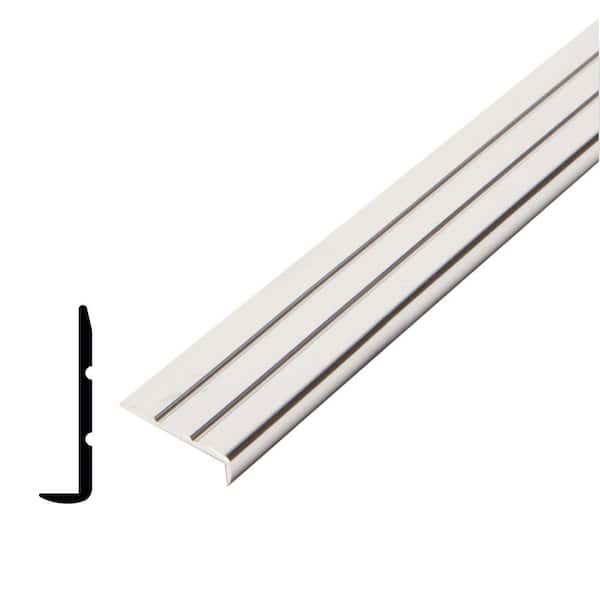 Alexandria Moulding AT 018 1/4 in. D x 15/16 in. W x 96 in. L Metal Mira Lustre Grooved Edge Moulding