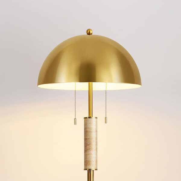KAISITE 64 in. Gold 2-Light Modern Standard Floor Lamp With Metal