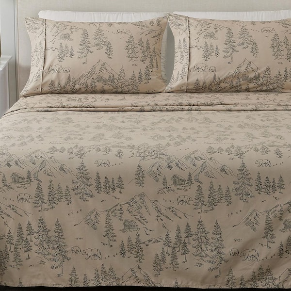 Bear Mountain 3-Piece Wilderness Ultra-Soft Microfiber Twin Sheet Set