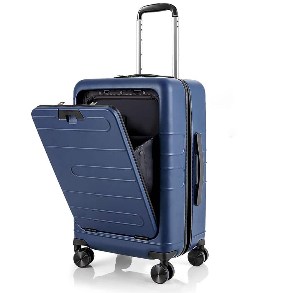 20 in. PC Hard Side Luggage Suitcase with Front Pocket and USB Port