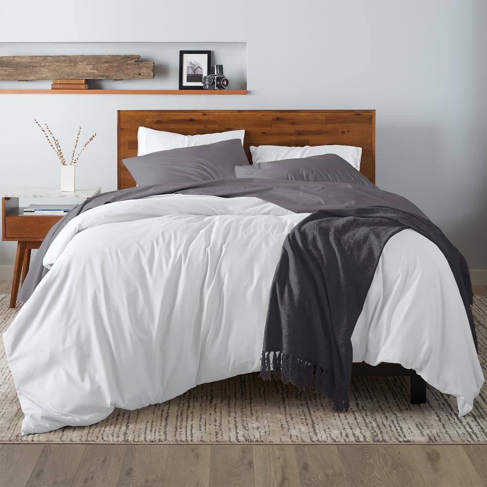 Charcoal Queen Cotton Percale Deep Pocket Sheet Set