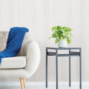 Timber White Peel and Stick Wallpaper