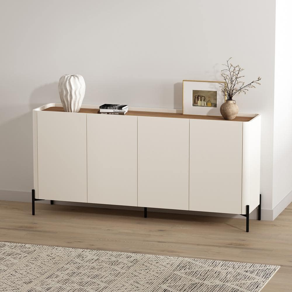 Manhattan Comfort Abbey Modern Maple and Off White Composite