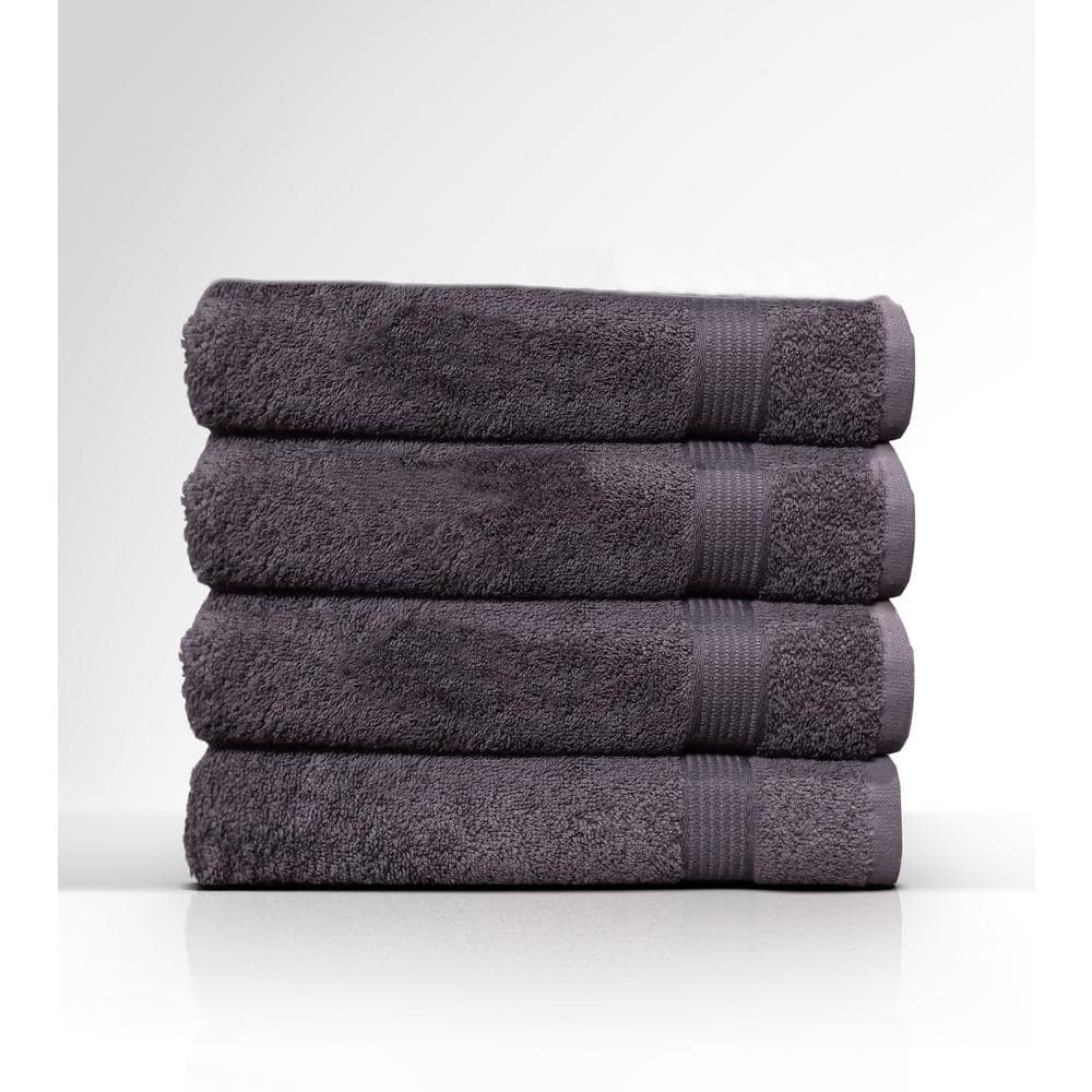 Context Towel 4-Piece Dark Gray Geometric 100% Cotton Bath Towel Set  PK-DGR-B4 - The Home Depot