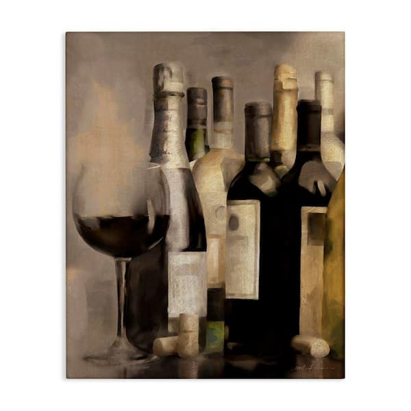 Stupell Industries Wine Glass with Bottles by Carol Robinson Unframed Food Graphic Art Print 20 in. x 16 in.