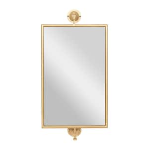 28 in. x 14 in. Dimensional Rectangle Framed Gold Wall Mirror