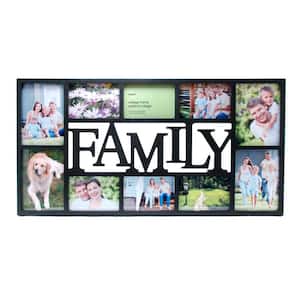 kieragrace KG Family 10 Openings Collage Frame - 14.5" by 28.5", Fits 4 - 5" x 7" and 6 - 4" x 6" Photos, Black