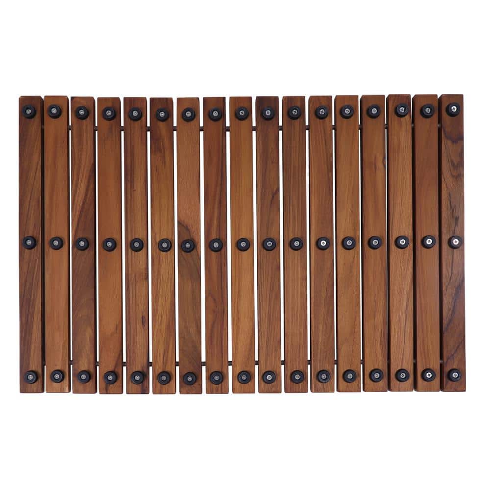 Nordic Teak 23.62" x 15.75" Shower Mat with Rubber Feet