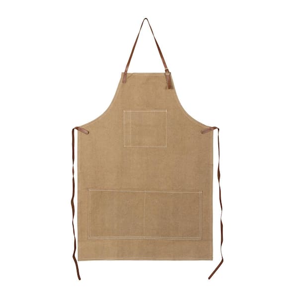 Milton & Goose Adult Apron, Tan Windowpane