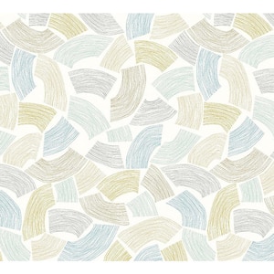 Elements Light Yellow Scribbled Arches Wallpaper Sample