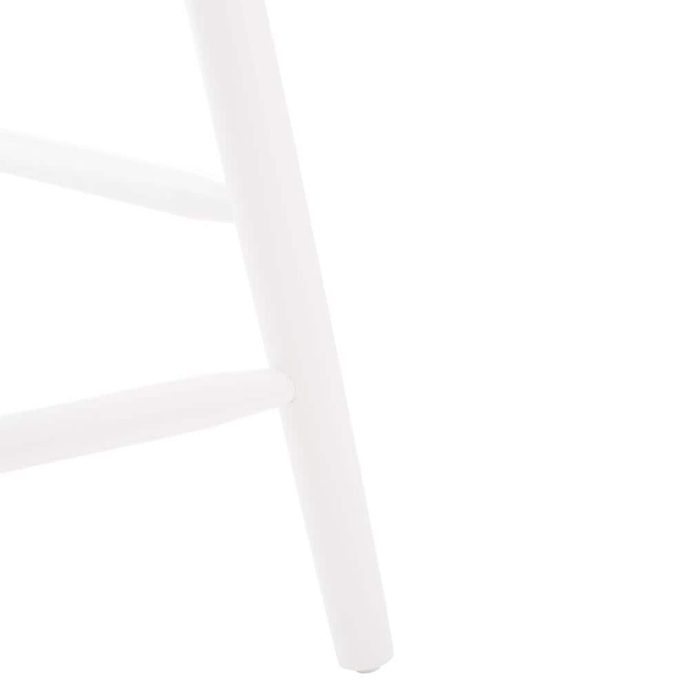 Natural and White Rubber Wood Counter Stool Set