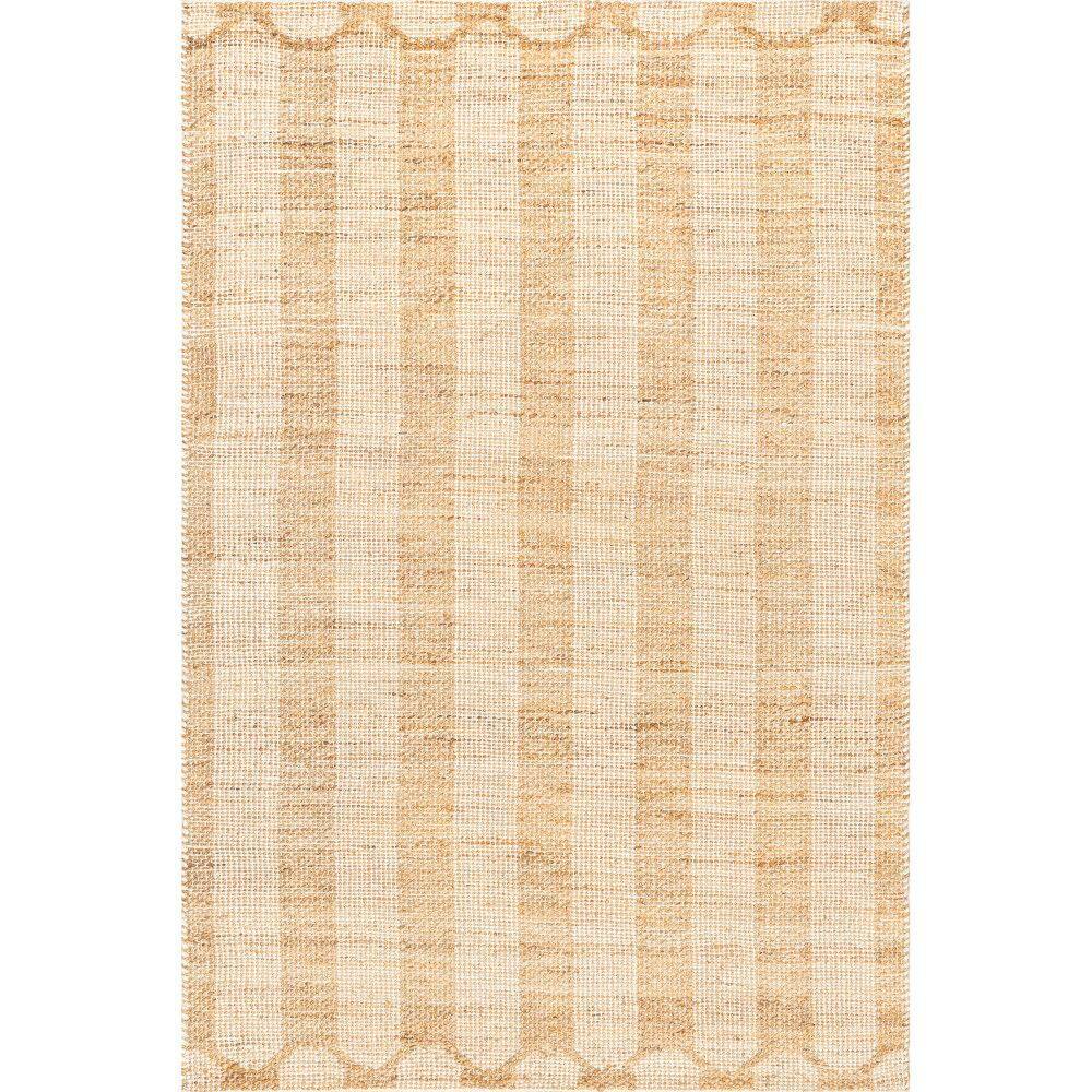 Hillcrest Natural Jute and Wool Striped 5x8 Area Rug