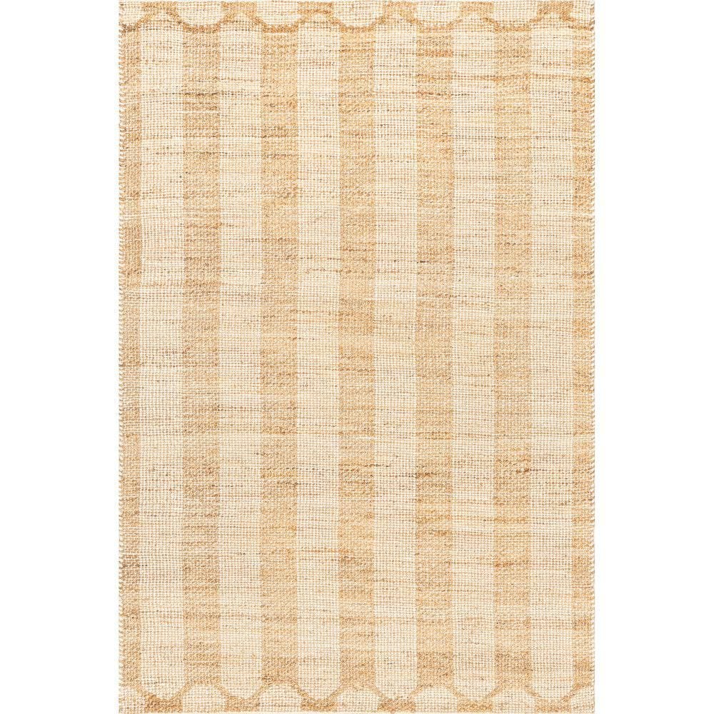 Handmade Beige and Light-Brown Wool and Jute 8' x 10' Area Rug