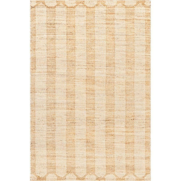 RUGS USA Emily Henderson Hillcrest Jute and Wool Natural 9 ft. x 12 ft. Indoor/Outdoor Patio Rug