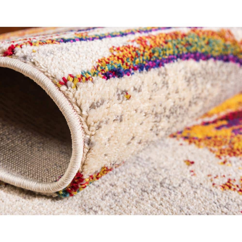 Estrella Multicolor Abstract Rectangular Stain-Resistant Rug