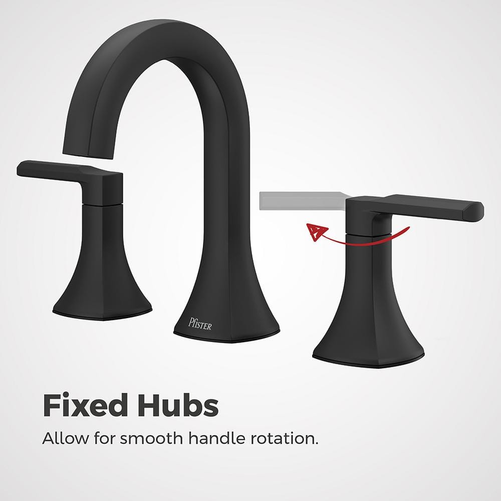 Vaneri Matte Black Widespread 2-Handle Bathroom Faucet