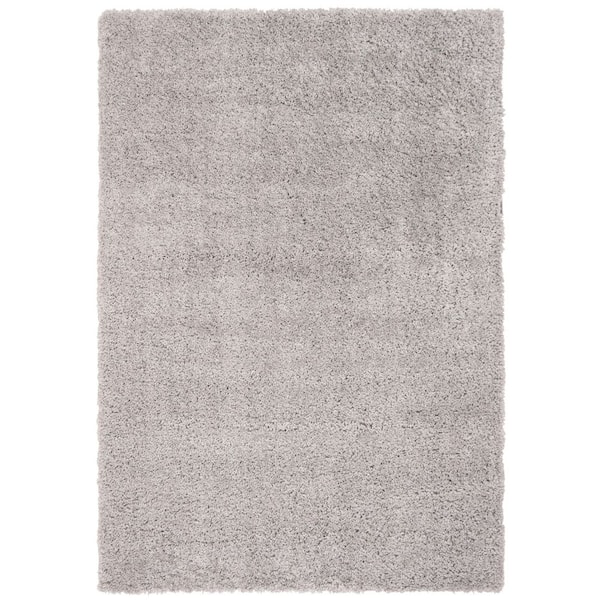 SAFAVIEH Fontana Shag Gray Doormat 3 ft. x 5 ft. Solid Area Rug