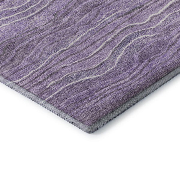 Mayfield Premium Machine Washable Abstract AMF1704 Purple 3 ft. x 4 ft. Area Rug