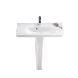 Noura Pedestal Sink in White