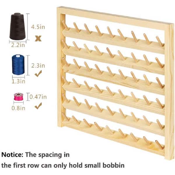 Oumilen 54-Spool Wall Mounted Wooden Sewing Thread Rack HT-BD005 - The Home  Depot
