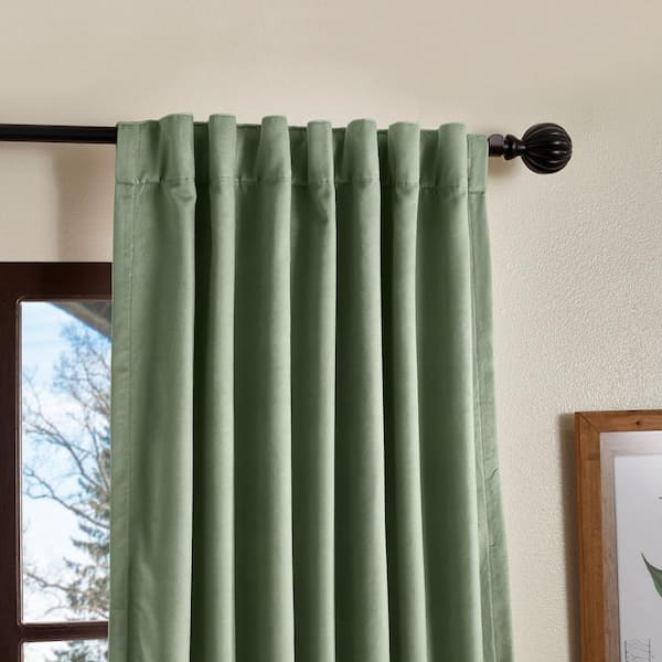 Martha Stewart Lucca Velvet Loden Green, Sage Green Curtains Blackout