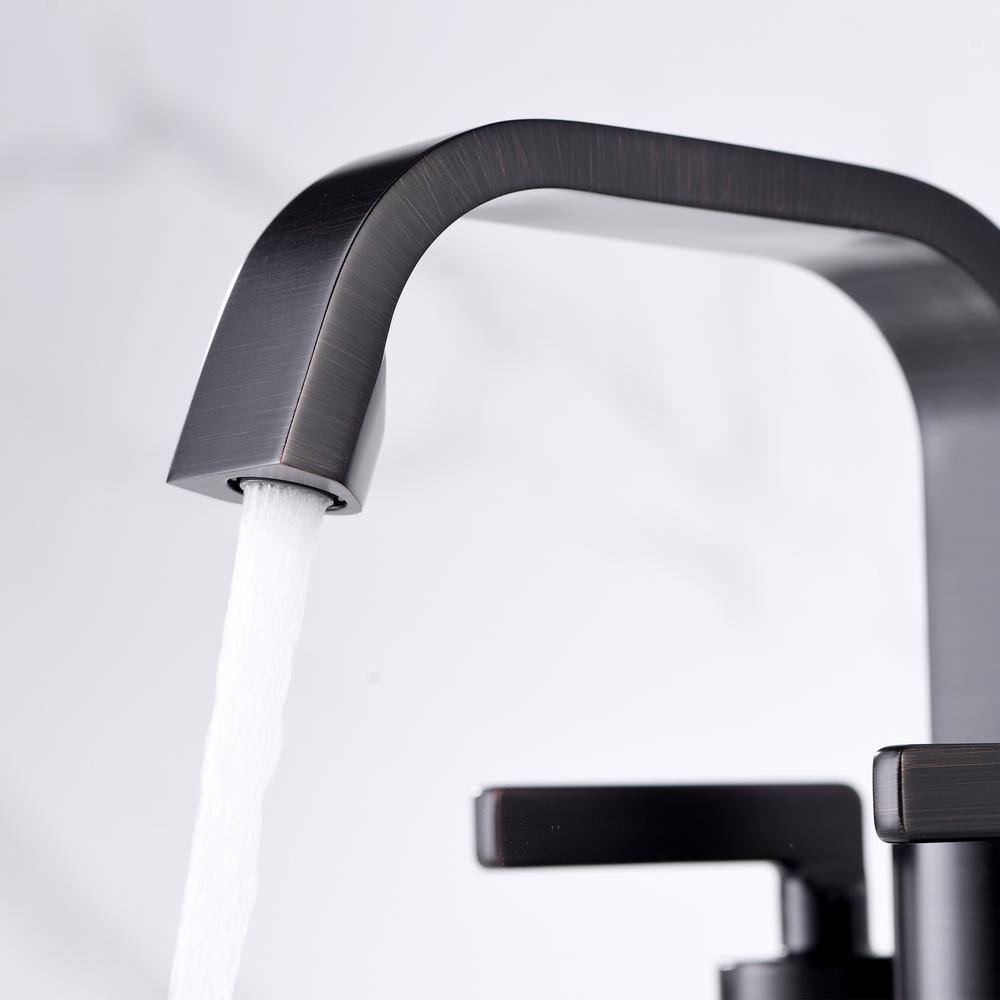 Oil Rubbed Bronze 4 in. Centerset 2-Handle Bathroom Faucet