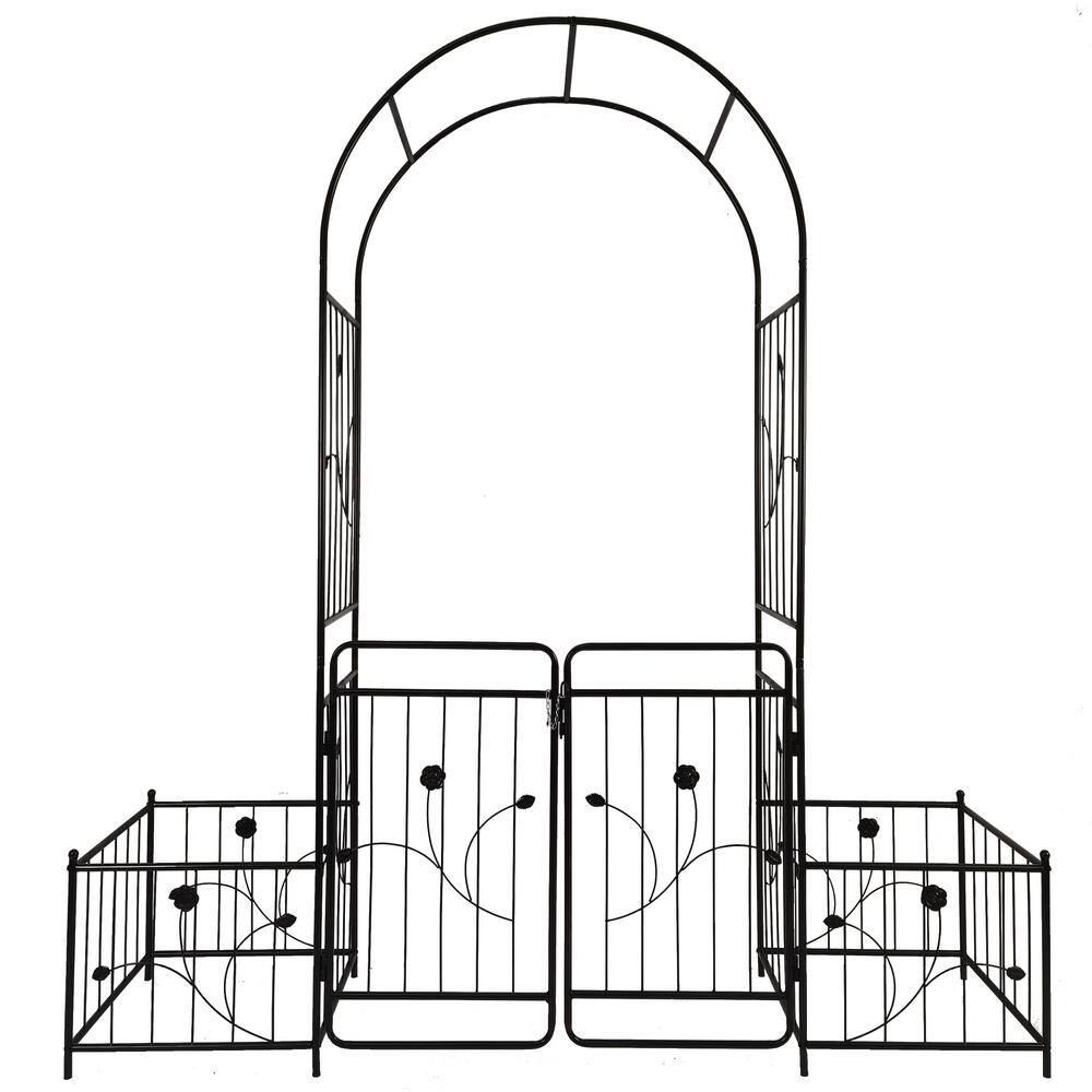 86.6 in. x 79.5 in. Metal Climbing Plants Garden Arbor with Door price history on PriceWatchPro