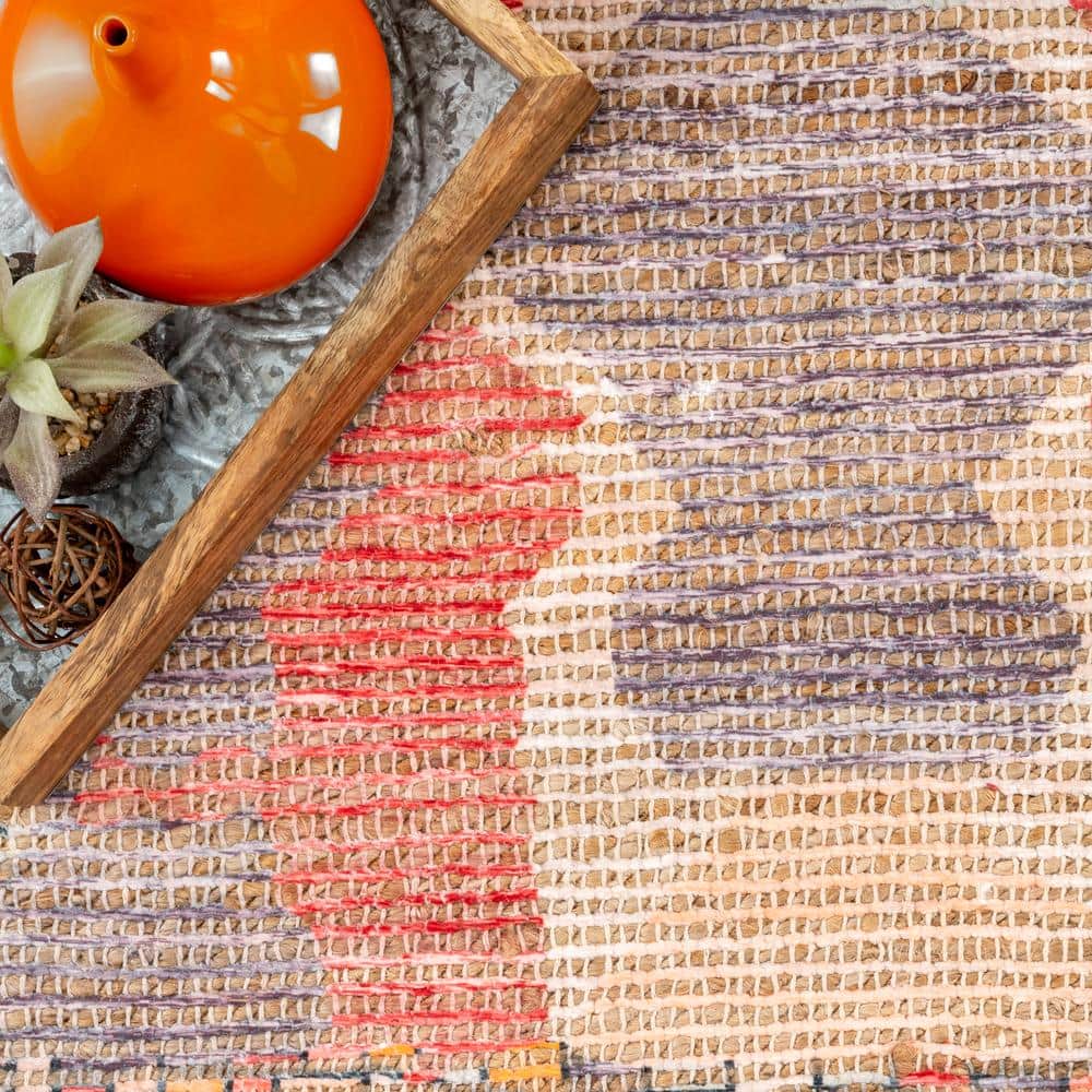 Multicolor Handmade Synthetic 4' x 6' Reversible Area Rug