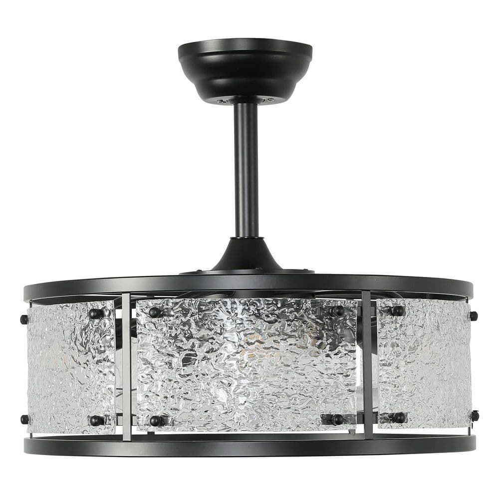 20 in. Indoor Black Flush Mount Boho Enclosed Acrylic Ceiling Fan with Light and Remote Control 6-Speed Reversible Motor price history on PriceWatchPro